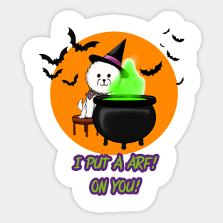 HOCUS POCUS BICHON WITCH Sticker